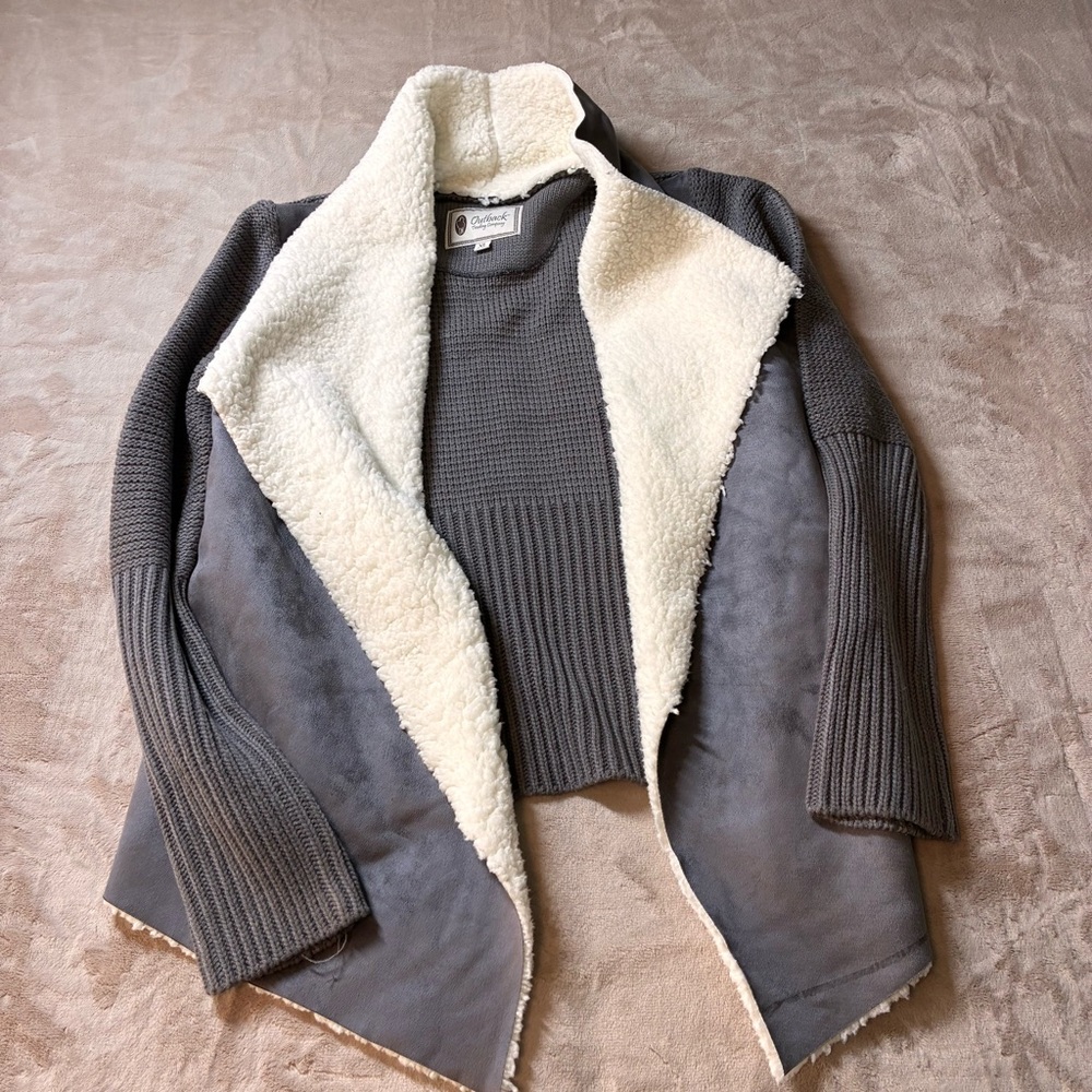 Gray Sherpa-Lined Jacket